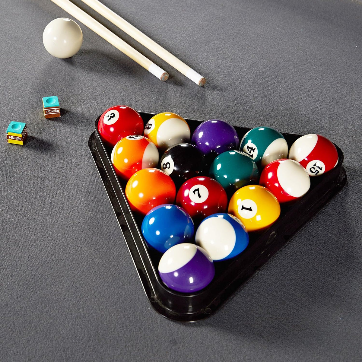 7.5' Titan Pool Table, Drop Pocket Billiard Table, Durable Steel Legs with Pool Ball and Cue Stick Set, Perfect for Family Game Rooms