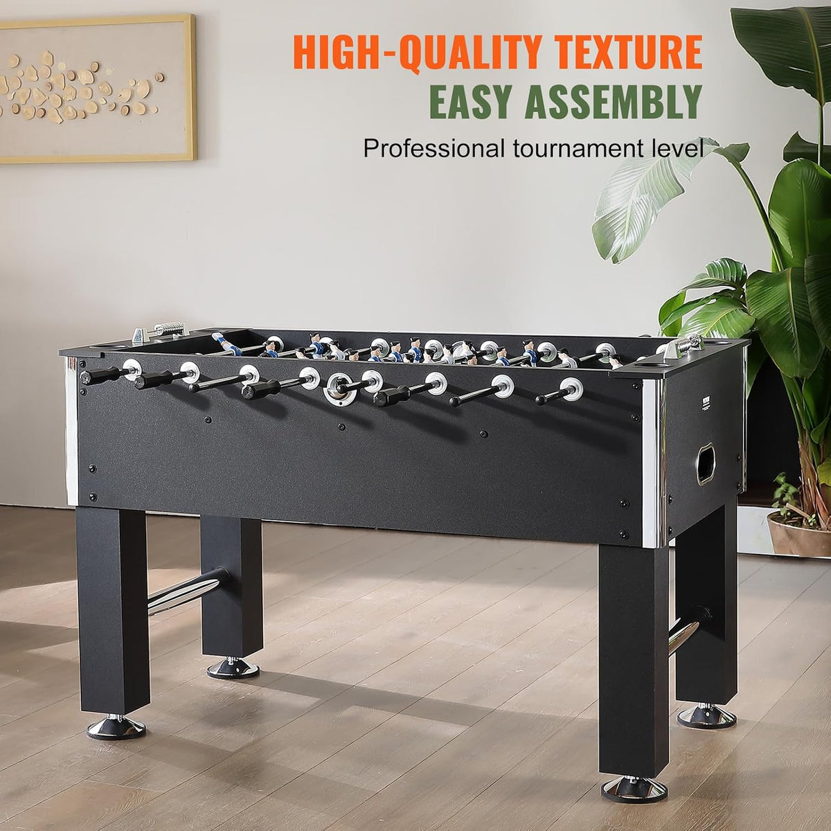 Foosball Table, 55 Inch Standard Size Table, Indoor Full-Size Foosball Tables, Includes Durable Soccer Set, for Home, Family, Game Room