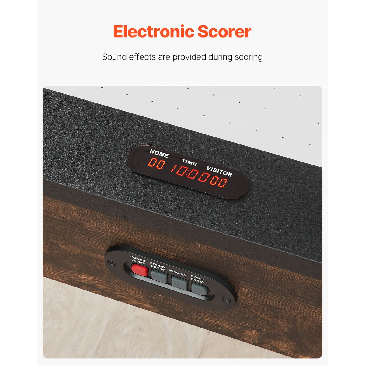 84-Inch Air Hockey Table with Electronic Scorer – Rustic MDF Finish