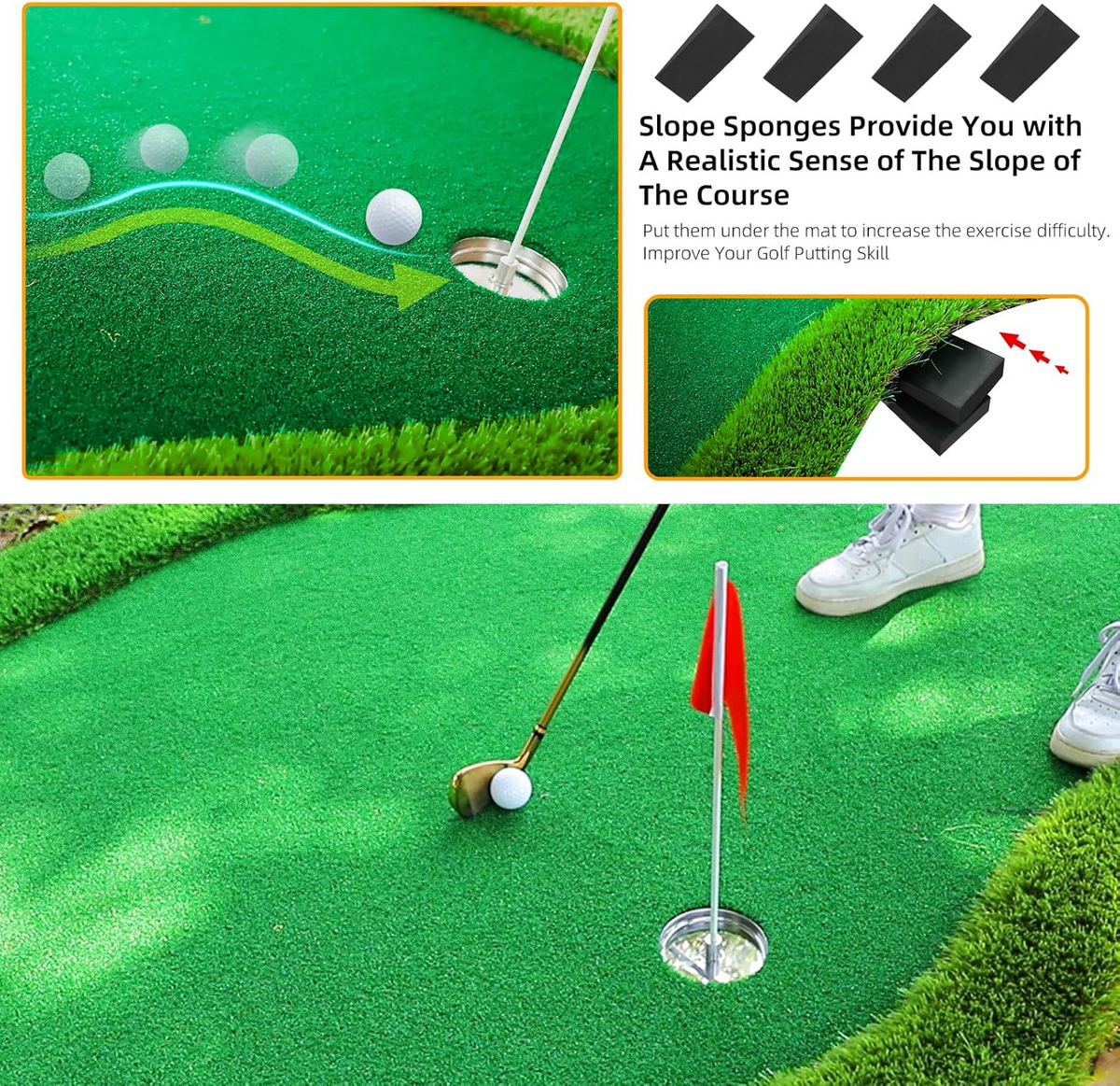 Putting Green with Slope – Style A, 8 or 10 × 16 ft