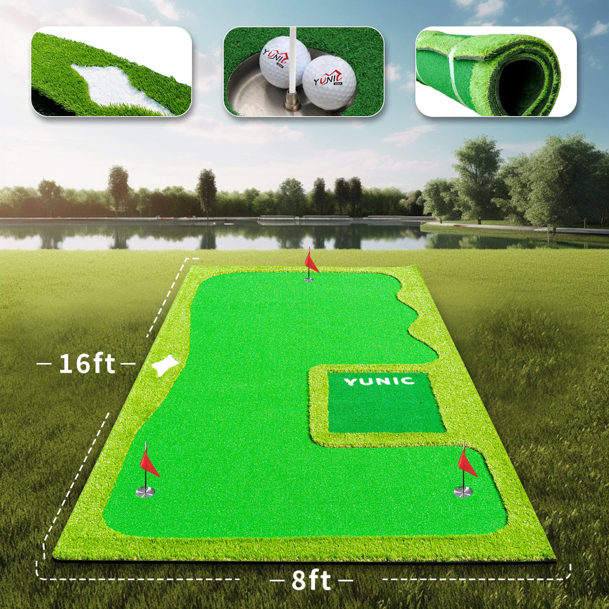 Putting Green with Slope – Style B, 8 or 10 × 16 ft