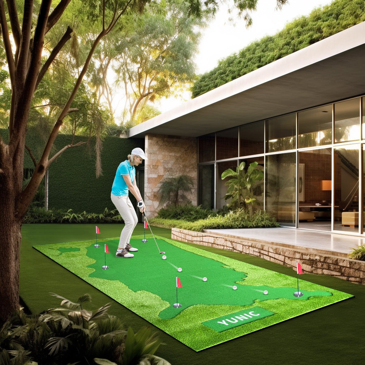 US Map Putting Green with Slope – 8 or 10 × 16 ft