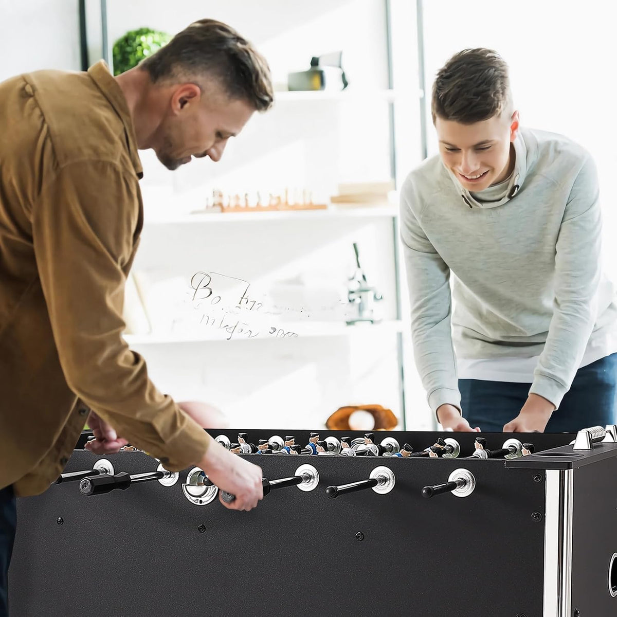 Foosball Table, 55 Inch Standard Size Table, Indoor Full-Size Foosball Tables, Includes Durable Soccer Set, for Home, Family, Game Room