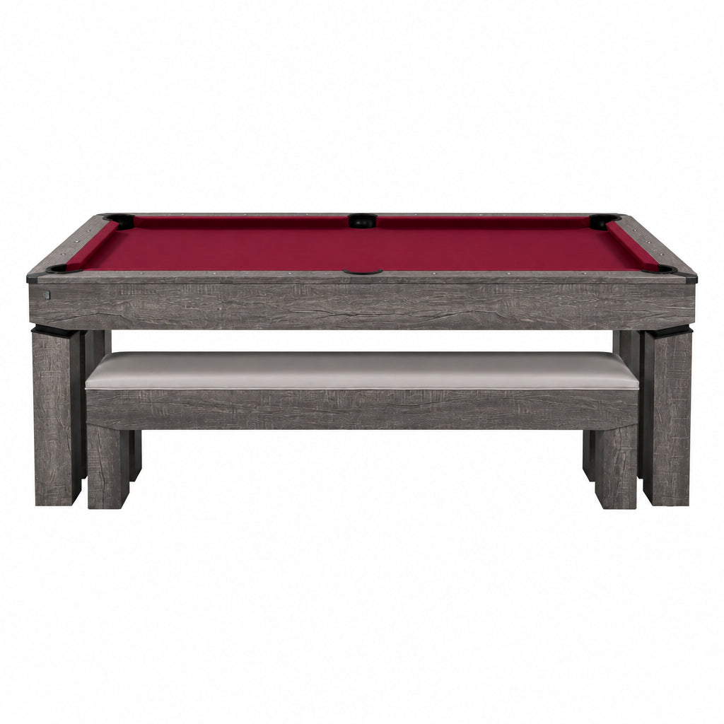 7' Pool Table, 3-In-1 Dining Top & Table Tennis with Game Accessories & Rolling Storage Caddy Prescott