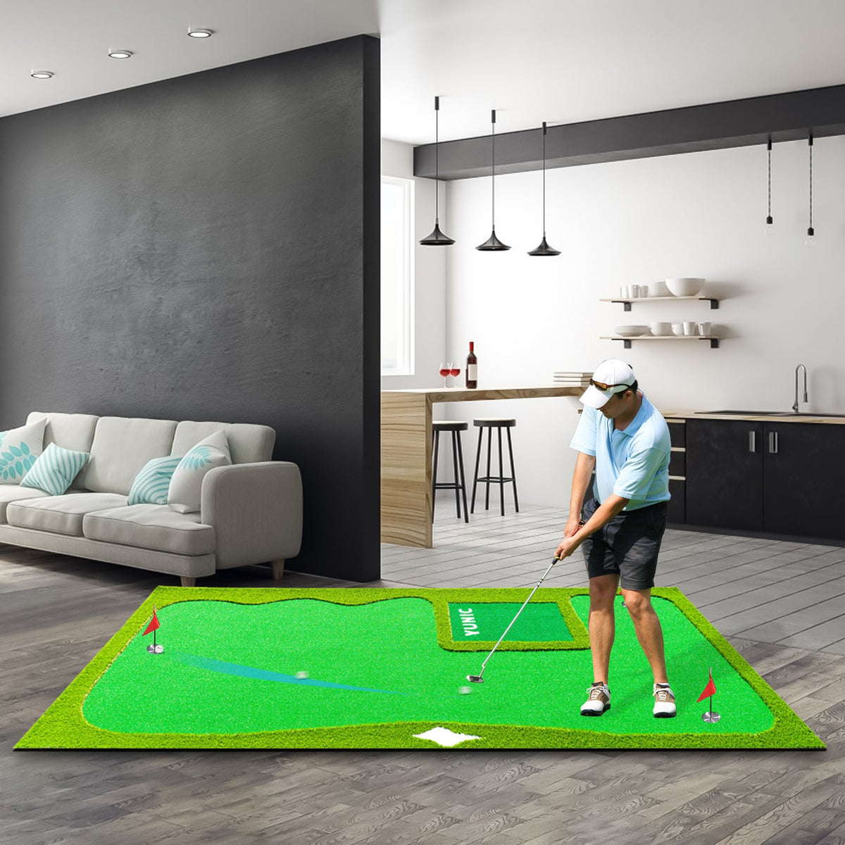 Putting Green with Slope – Style B, 8 or 10 × 16 ft