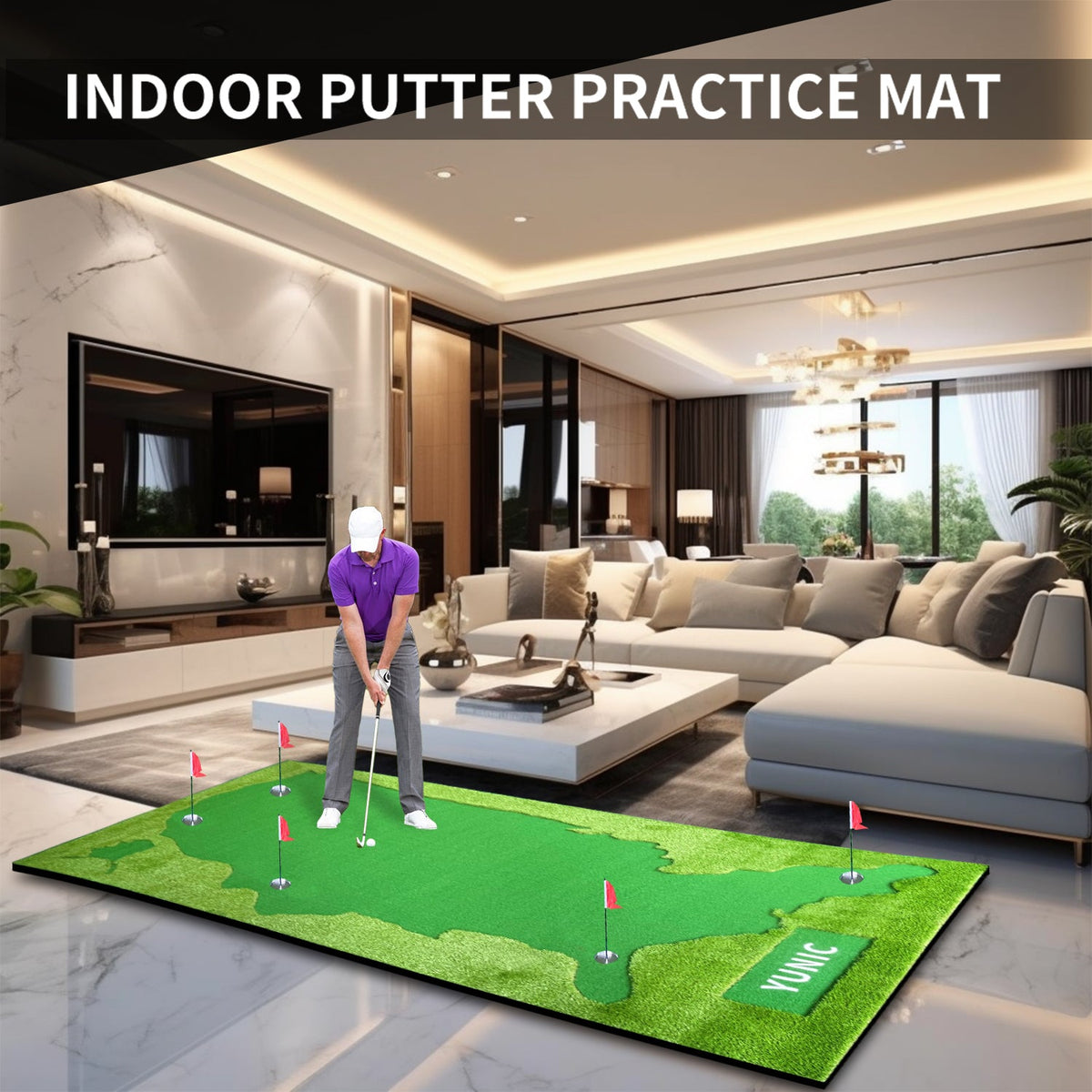 US Map Putting Green with Slope – 8 or 10 × 16 ft